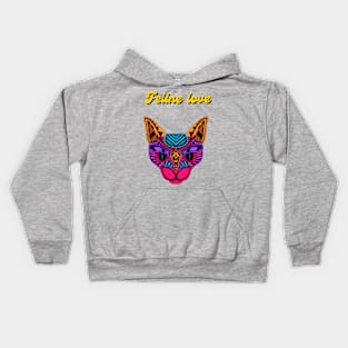 Feline love Kids Hoodie